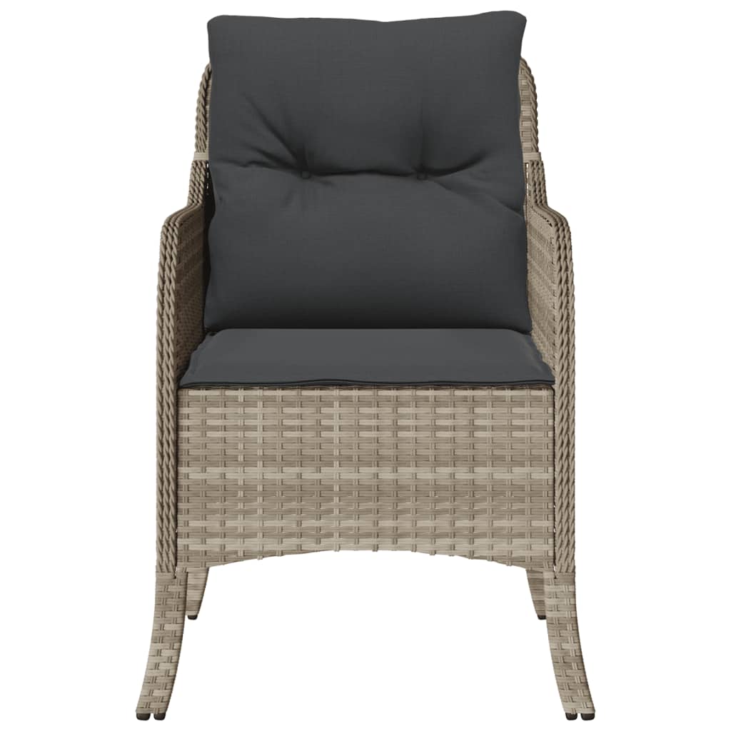 Tuinstoelen met kussens poly rattan Lichtgrijs Dichtgeweven