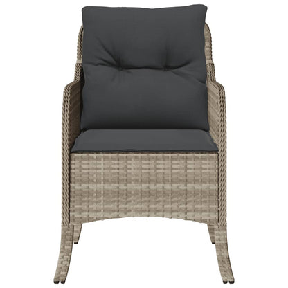 Tuinstoelen met kussens poly rattan Lichtgrijs Dichtgeweven