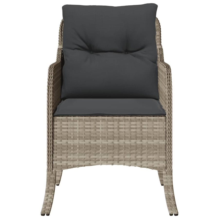 Tuinstoelen met kussens poly rattan Lichtgrijs Dichtgeweven