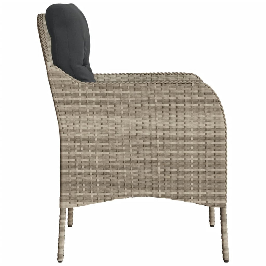 Tuinstoelen met kussens poly rattan Lichtgrijs Dichtgeweven