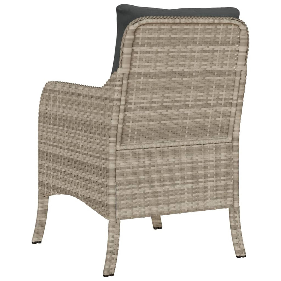 Tuinstoelen met kussens poly rattan Lichtgrijs Dichtgeweven