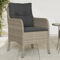 Tuinstoelen 2 st met kussens poly rattan lichtgrijs