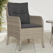 Tuinstoelen 2 stuks poly rattan lichtgrijs met kussens