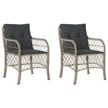 Tuinstoelen 2 st met kussens poly rattan lichtgrijs Lichtgrijs Lijngeweven