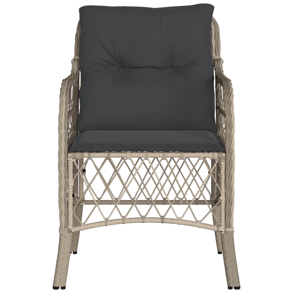 Tuinstoelen 2 st met kussens poly rattan lichtgrijs Lichtgrijs Lijngeweven
