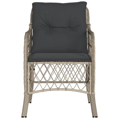 Tuinstoelen 2 st met kussens poly rattan lichtgrijs Lichtgrijs Lijngeweven