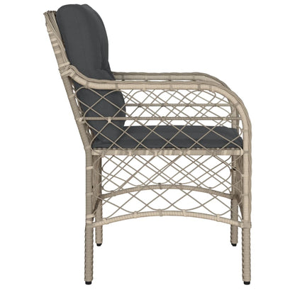 Tuinstoelen 2 st met kussens poly rattan lichtgrijs Lichtgrijs Lijngeweven
