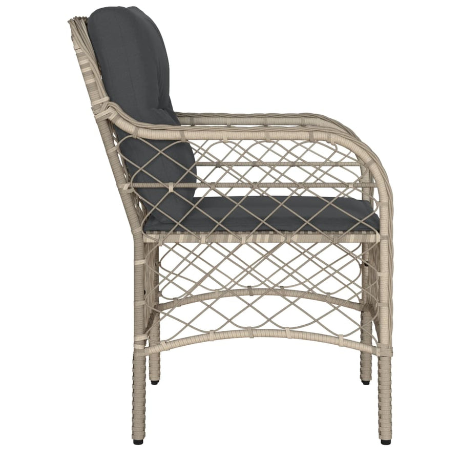 Tuinstoelen 2 st met kussens poly rattan lichtgrijs Lichtgrijs Lijngeweven