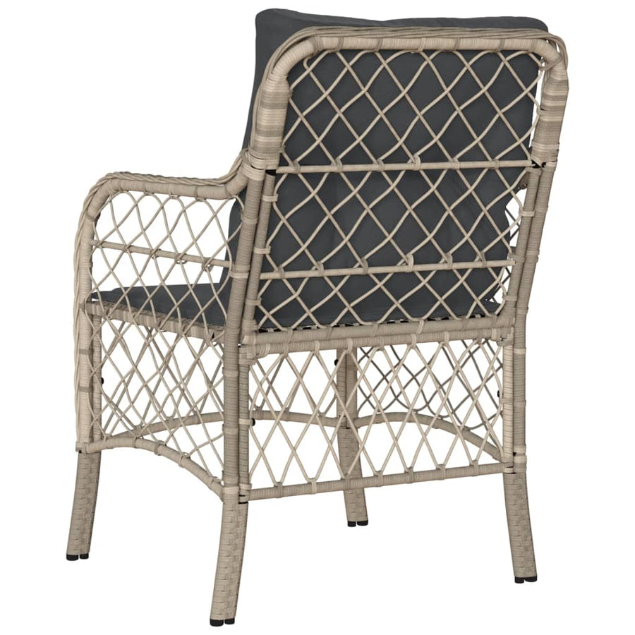 Tuinstoelen 2 st met kussens poly rattan lichtgrijs Lichtgrijs Lijngeweven