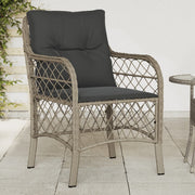 Tuinstoelen 2 st poly rattan lichtgrijs