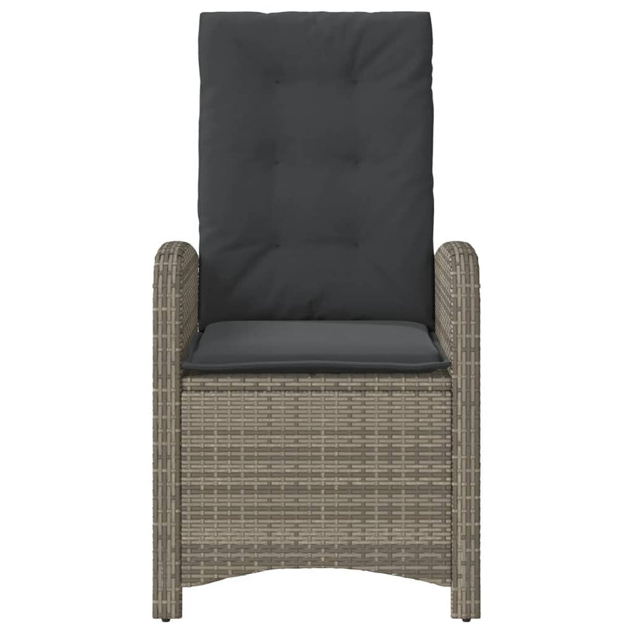Tuinstoel Verstelbaar Met Kussens Poly Rattan Grijs