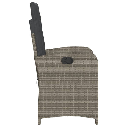 Tuinstoel Verstelbaar Met Kussens Poly Rattan Grijs