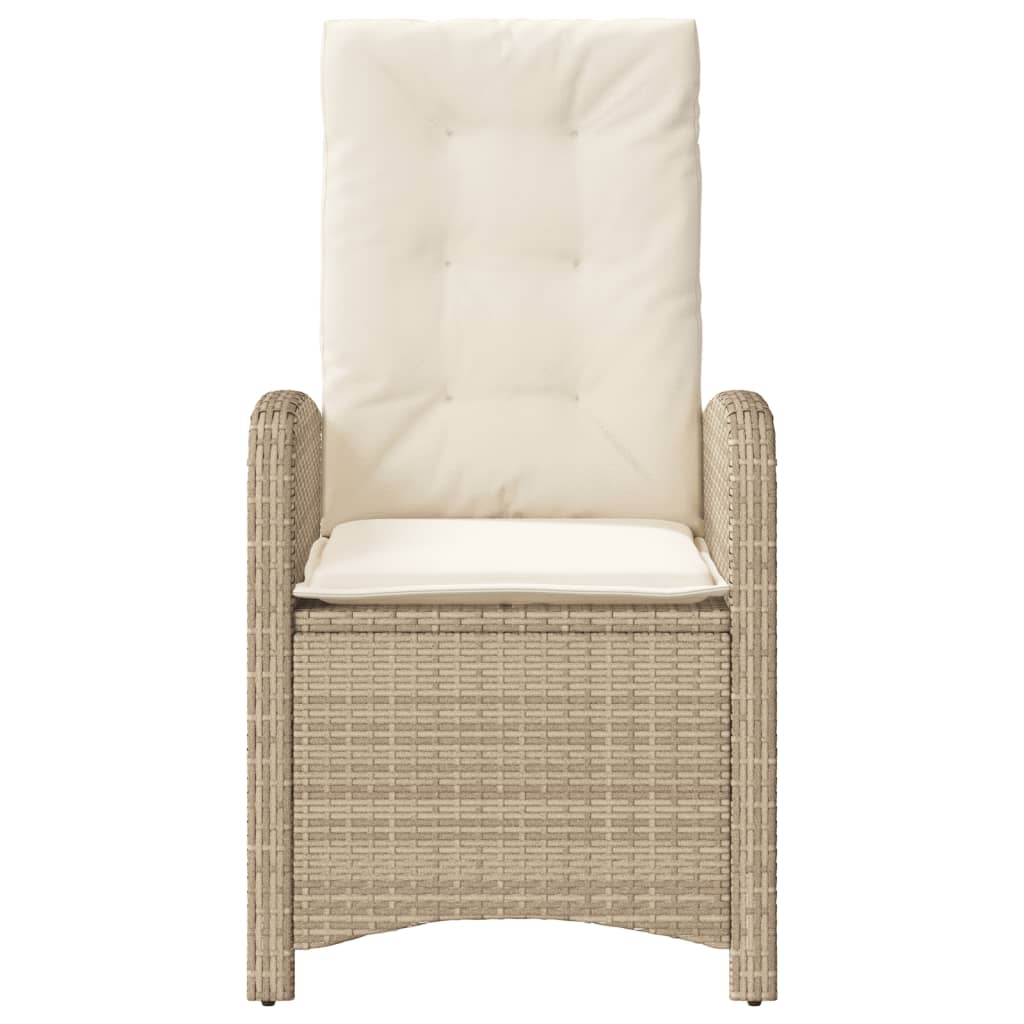Tuinstoel Verstelbaar Met Kussens Poly Rattan Beige