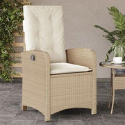 Tuinstoel verstelbaar poly rattan beige