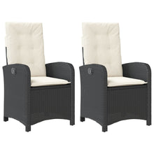 Tuinstoelen 2 St Verstelbaar Met Kussens Poly Rattan Zwart