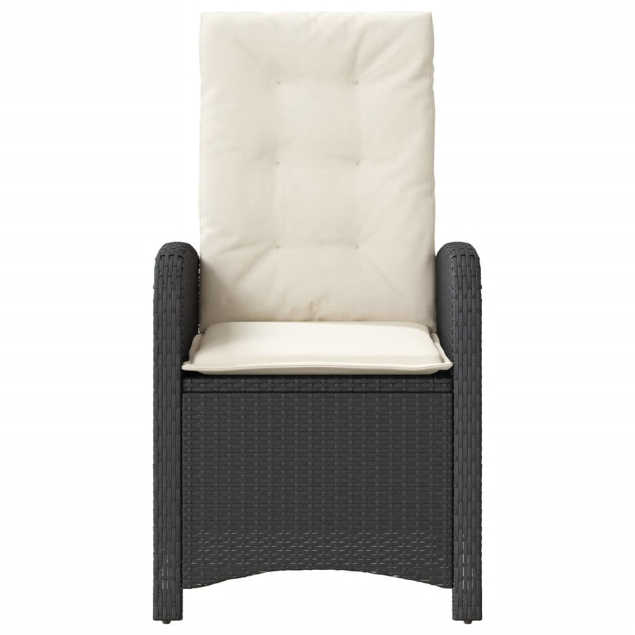 Tuinstoelen 2 St Verstelbaar Met Kussens Poly Rattan Zwart