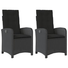 Tuinstoelen 2 St Verstelbaar Met Kussens Poly Rattan Zwart