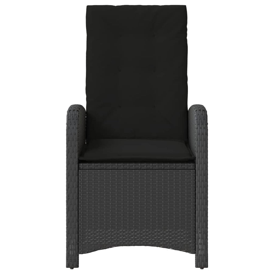 Tuinstoelen 2 St Verstelbaar Met Kussens Poly Rattan Zwart