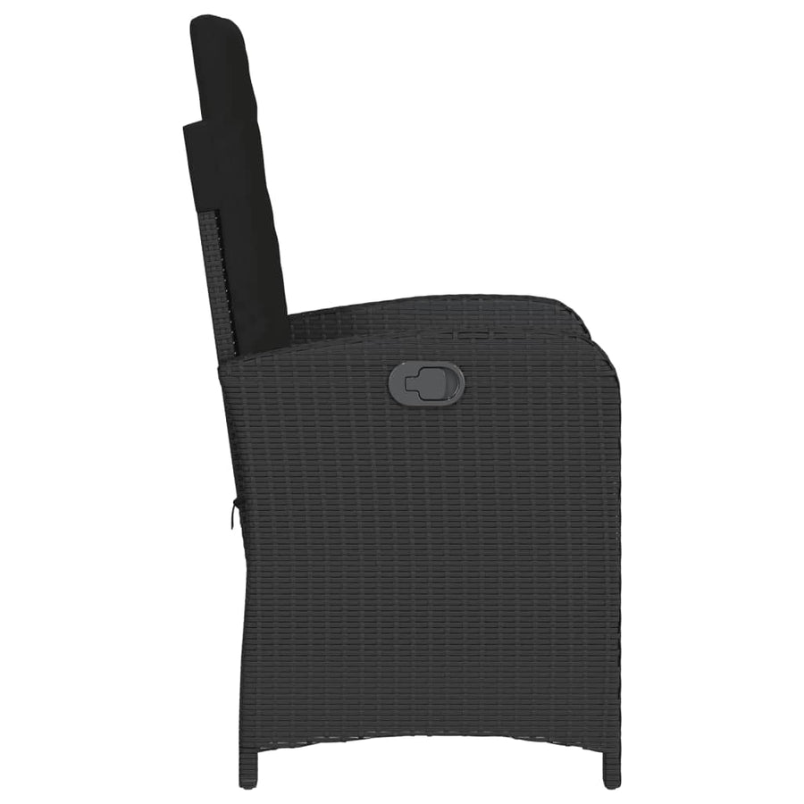 Tuinstoelen 2 St Verstelbaar Met Kussens Poly Rattan Zwart