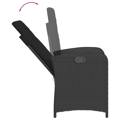 Tuinstoelen 2 St Verstelbaar Met Kussens Poly Rattan Zwart