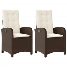 Tuinstoelen 2 St Verstelbaar Met Kussens Poly Rattan Bruin