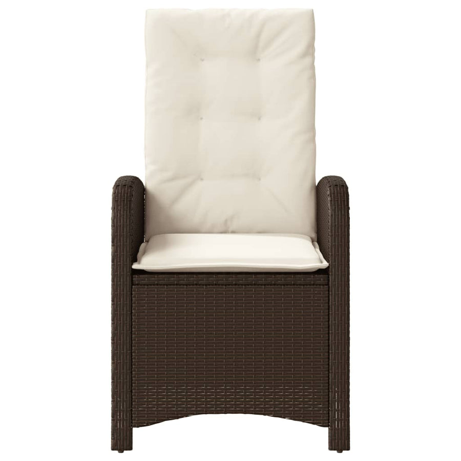 Tuinstoelen 2 St Verstelbaar Met Kussens Poly Rattan Bruin