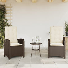 Tuinstoelen 2 St Verstelbaar Met Kussens Poly Rattan Bruin