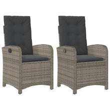 Tuinstoelen 2 St Verstelbaar Met Kussens Poly Rattan Grijs