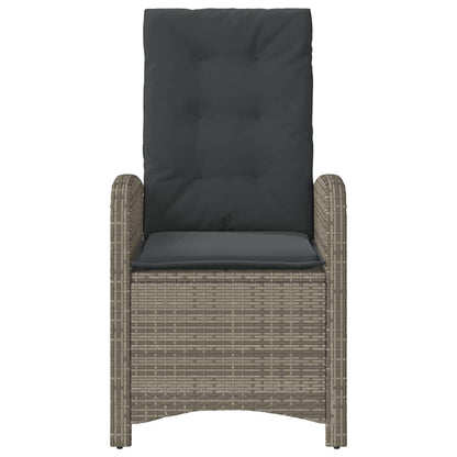 Tuinstoelen 2 St Verstelbaar Met Kussens Poly Rattan Grijs