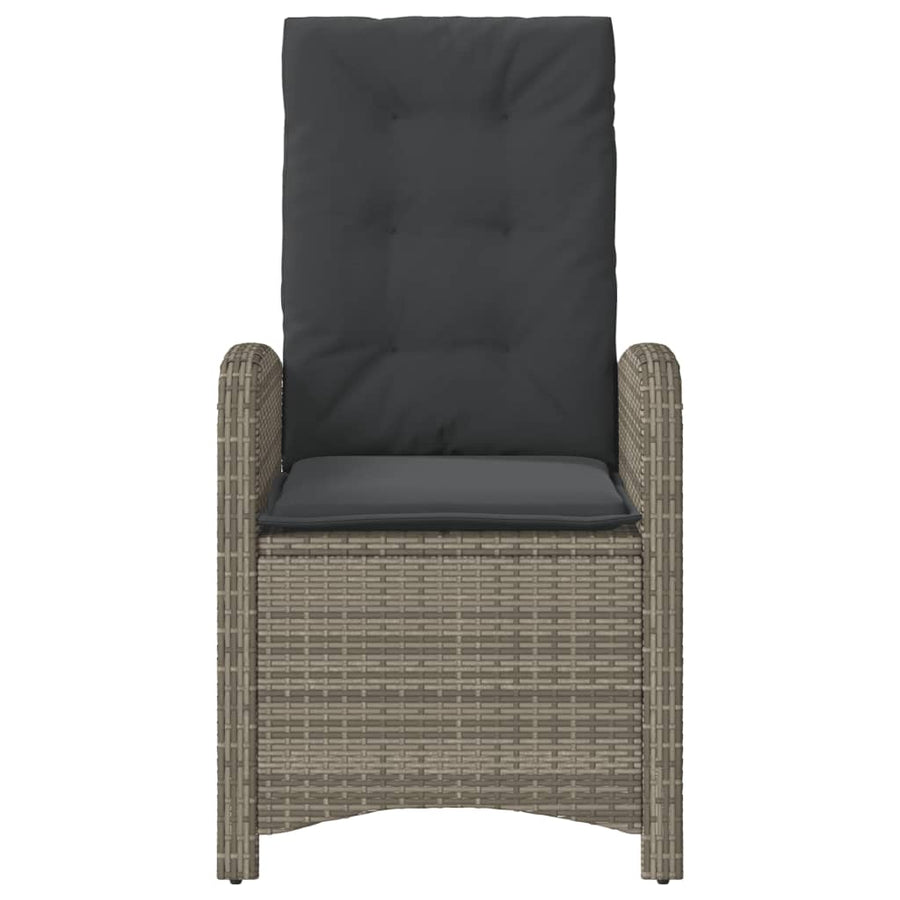 Tuinstoelen 2 St Verstelbaar Met Kussens Poly Rattan Grijs