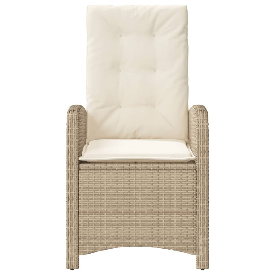 Tuinstoelen 2 St Verstelbaar Met Kussens Poly Rattan Beige
