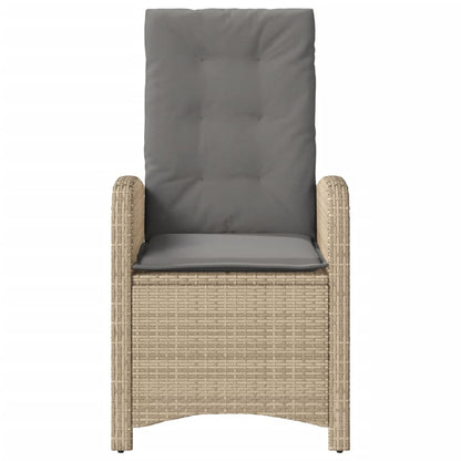 Tuinstoelen 2 St Verstelbaar Kussens Poly Rattan Gemengd Beige