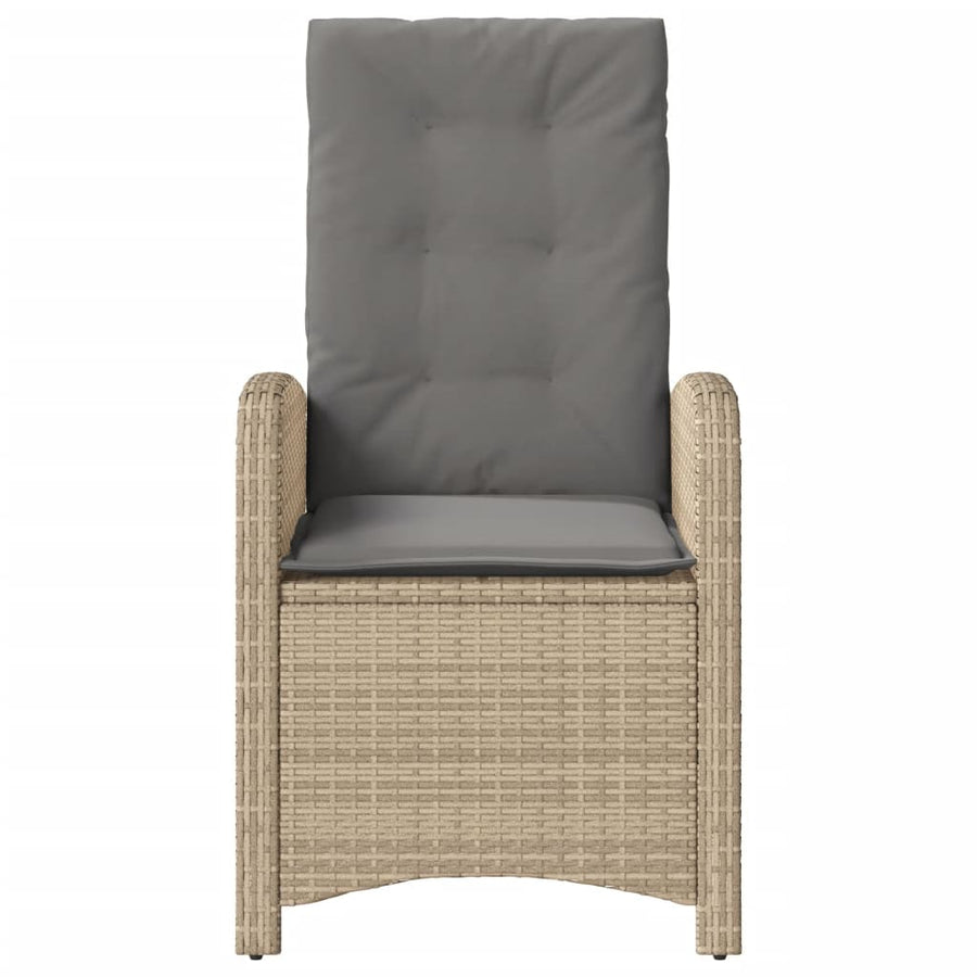 Tuinstoelen 2 St Verstelbaar Kussens Poly Rattan Gemengd Beige