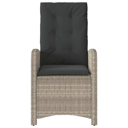 Tuinstoelen 2 St Verstelbaar Met Kussens Poly Rattan Lichtgrijs