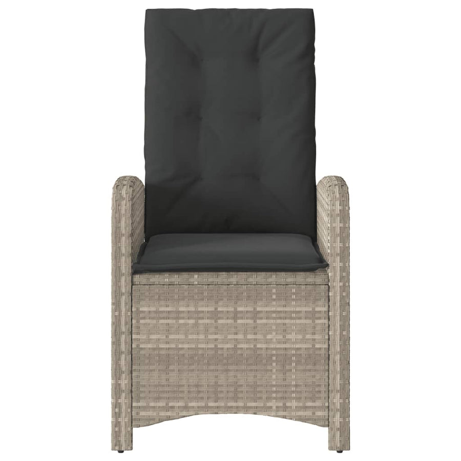 Tuinstoelen 2 St Verstelbaar Met Kussens Poly Rattan Lichtgrijs
