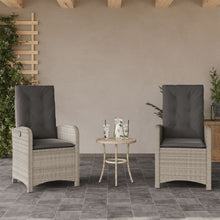 Tuinstoelen 2 St Verstelbaar Met Kussens Poly Rattan Lichtgrijs