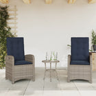 Tuinstoelen 2 stuks poly rattan grijs verstelbaar