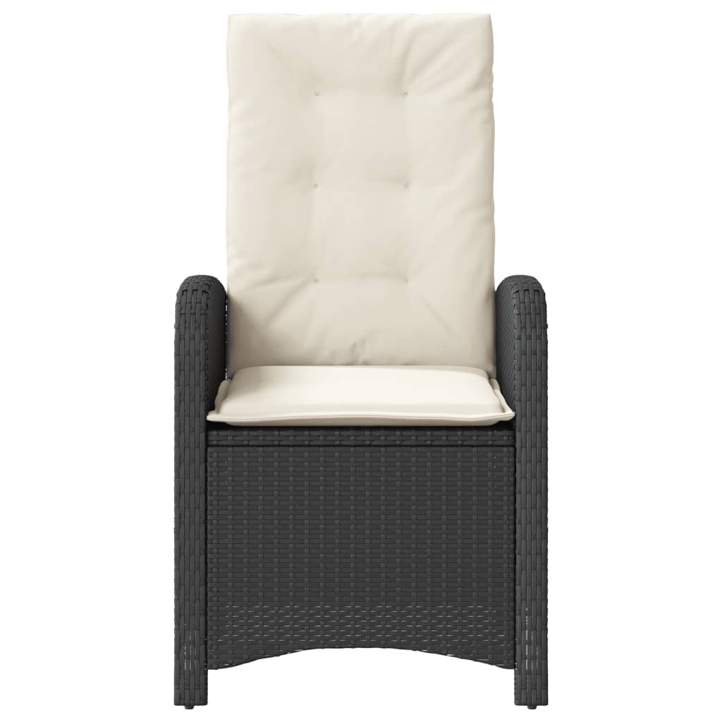 3-Delige Bistroset Met Kussens Poly Rattan Zwart
