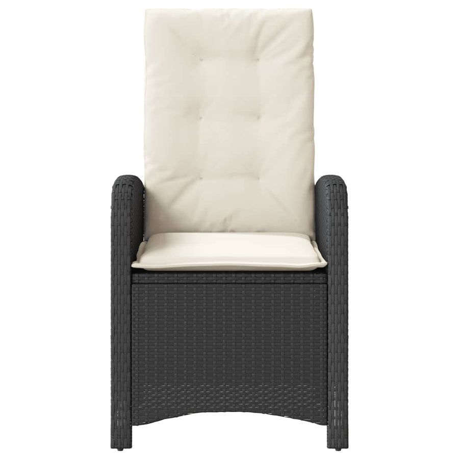 3-Delige Bistroset Met Kussens Poly Rattan Zwart