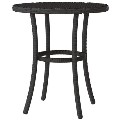 3-Delige Bistroset Met Kussens Poly Rattan Zwart