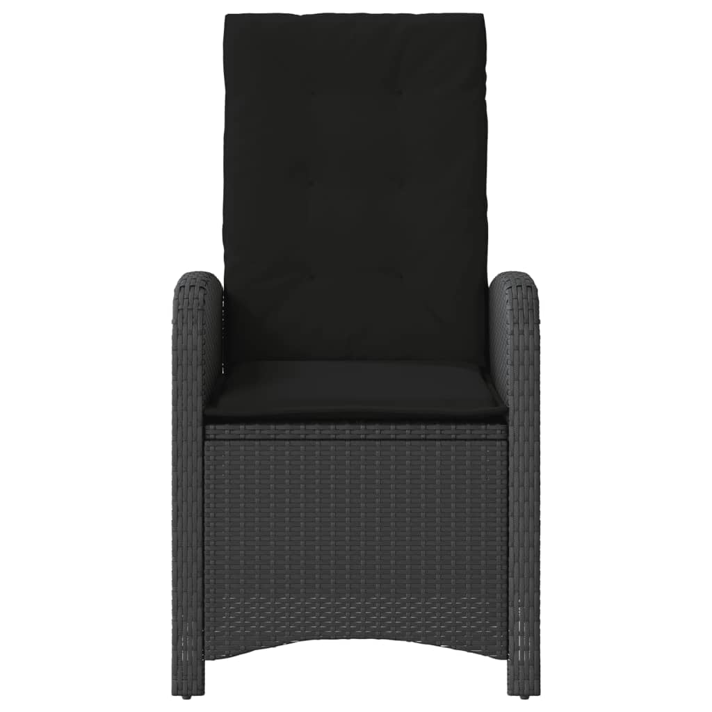 3-Delige Bistroset Met Kussens Poly Rattan Zwart