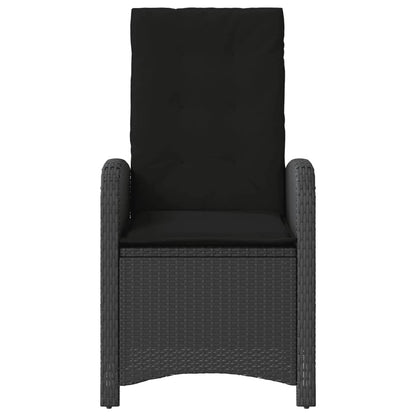 3-Delige Bistroset Met Kussens Poly Rattan Zwart