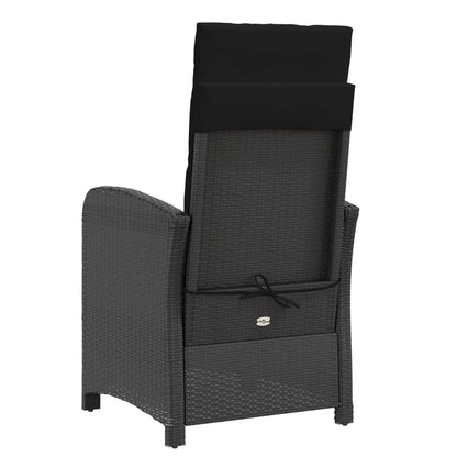 3-Delige Bistroset Met Kussens Poly Rattan Zwart