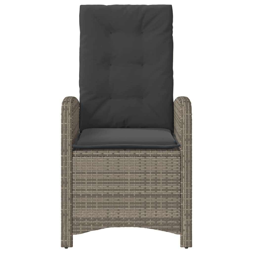 3-Delige Bistroset Met Kussens Poly Rattan Grijs