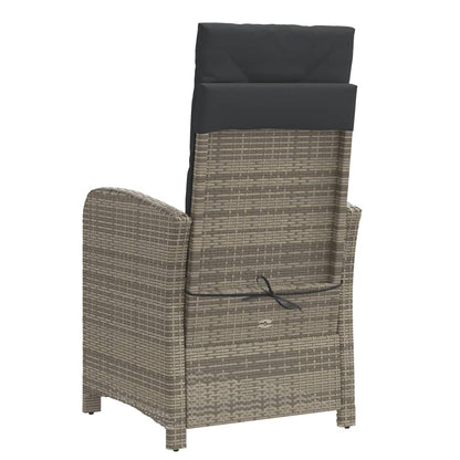3-Delige Bistroset Met Kussens Poly Rattan Grijs