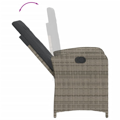 3-Delige Bistroset Met Kussens Poly Rattan Grijs