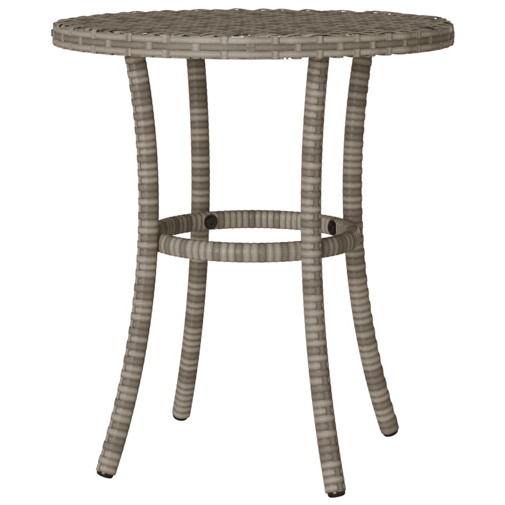 3-Delige Bistroset Met Kussens Poly Rattan Grijs