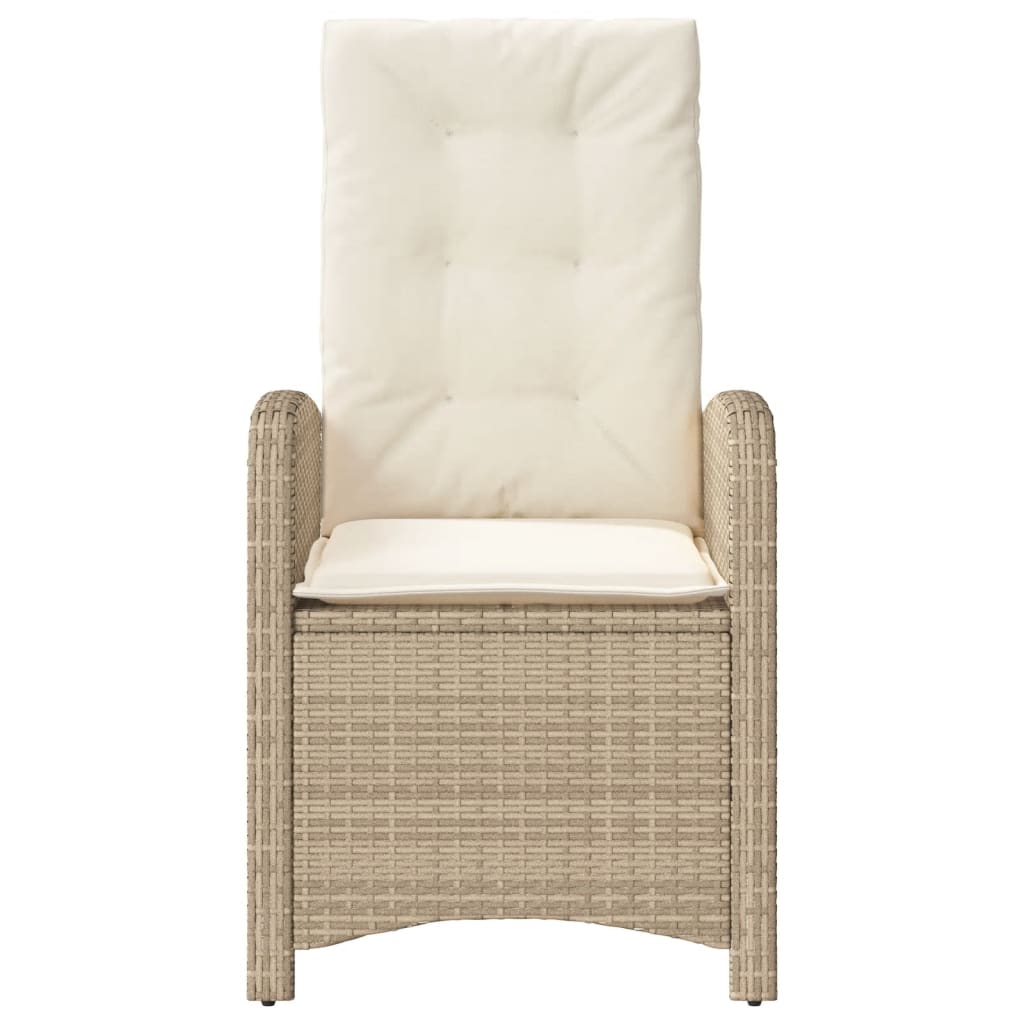 3-Delige Bistroset Met Kussens Poly Rattan Beige Wijnrood