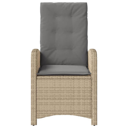 3-Delige Bistroset Met Kussens Poly Rattan Gemengd Beige en grijs