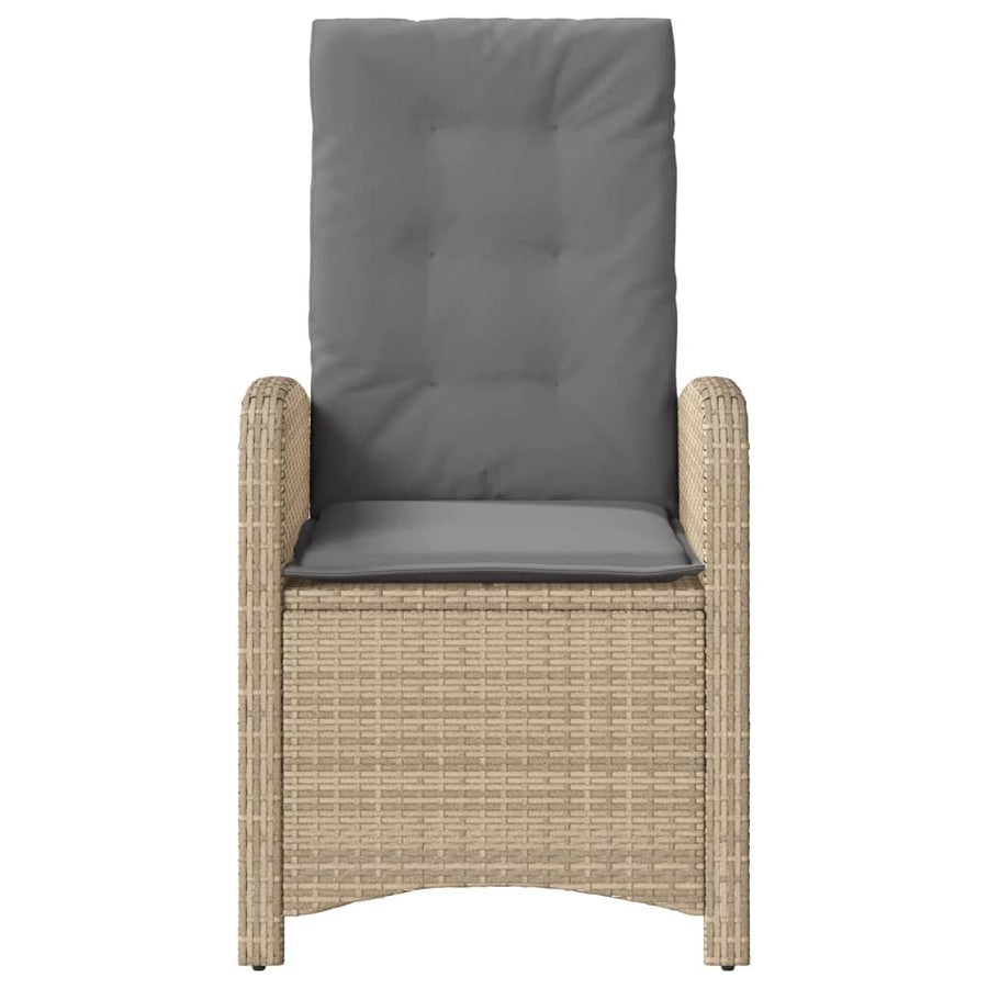 3-Delige Bistroset Met Kussens Poly Rattan Gemengd Beige en grijs